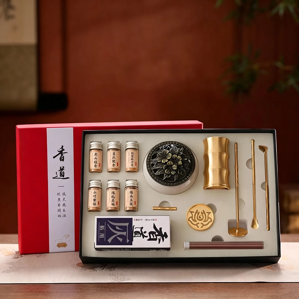 Crackle White Porcelain Incense Art Gift Set