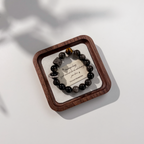 *Night Lotus* Silver Sheen Obsidian Bracelet