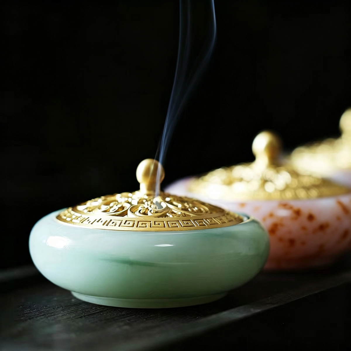 White Natural Jade Incense Burner