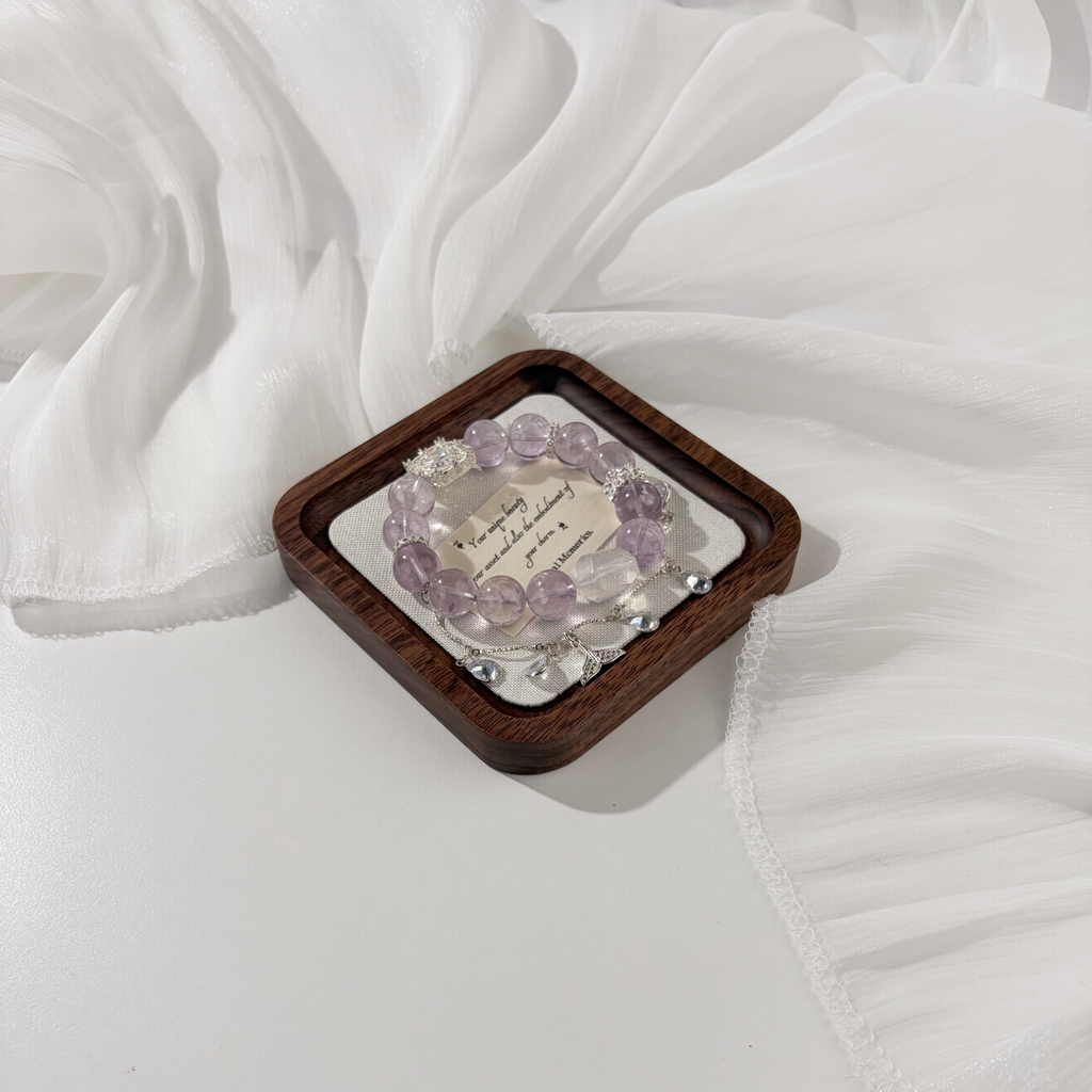 *Lilac Whisper* Handmade Amethyst Butterfly Bracelet