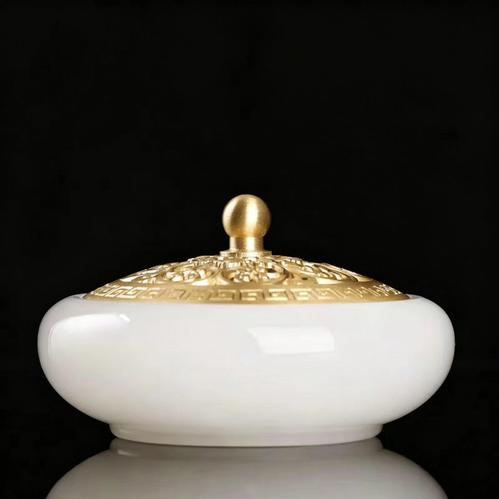 White Natural Jade Incense Burner