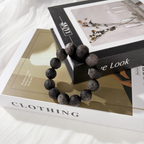 *Lunar Crater* Hand‑Carved Moon Stone Bracelet