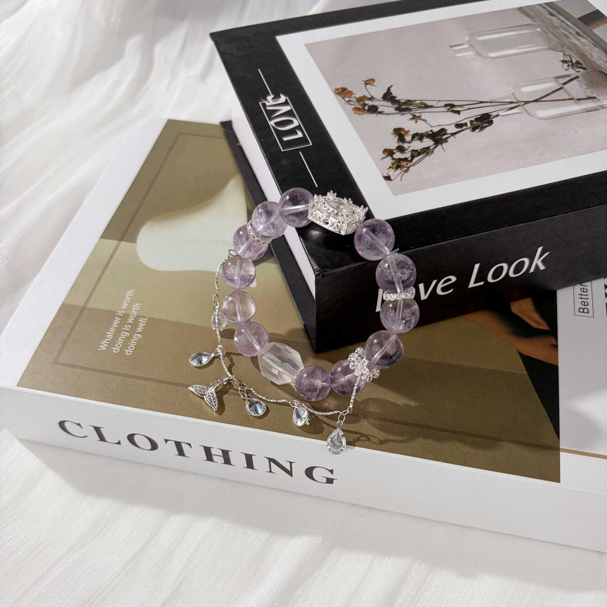 *Lilac Whisper* Handmade Amethyst Butterfly Bracelet