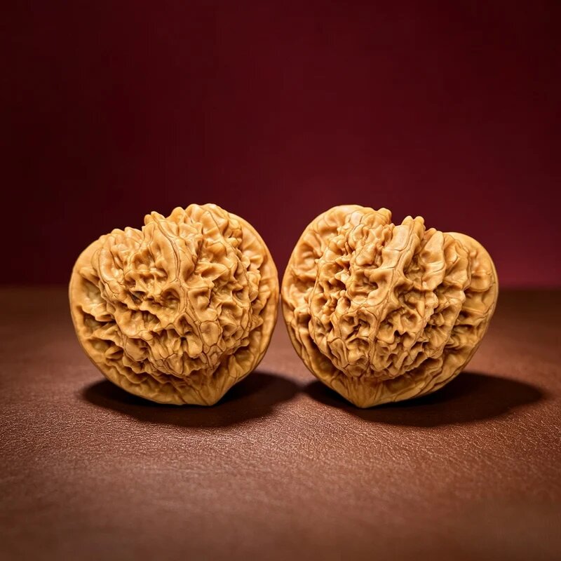 The "Kylin Pattern Concave Base Peach Heart" Gallery-Tier Symmetrical Masterpiece Pair | 52.0mm x 48.0mm | SZ-SSS-008814