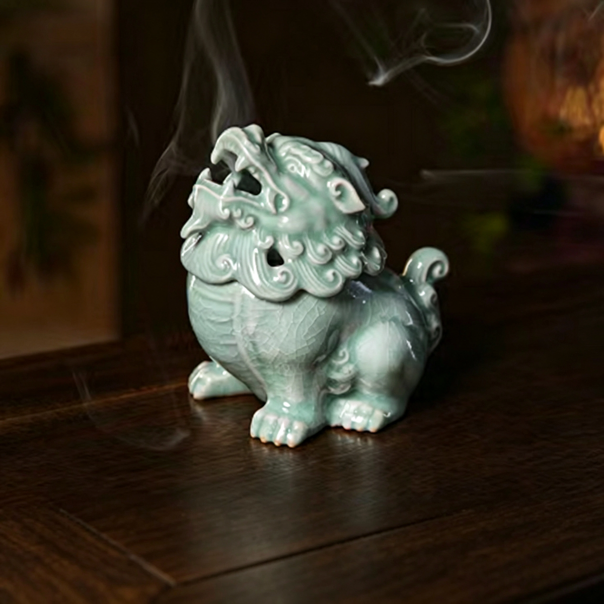 Raw Ore Antique Ru Porcelain Pixiu Incense Burner