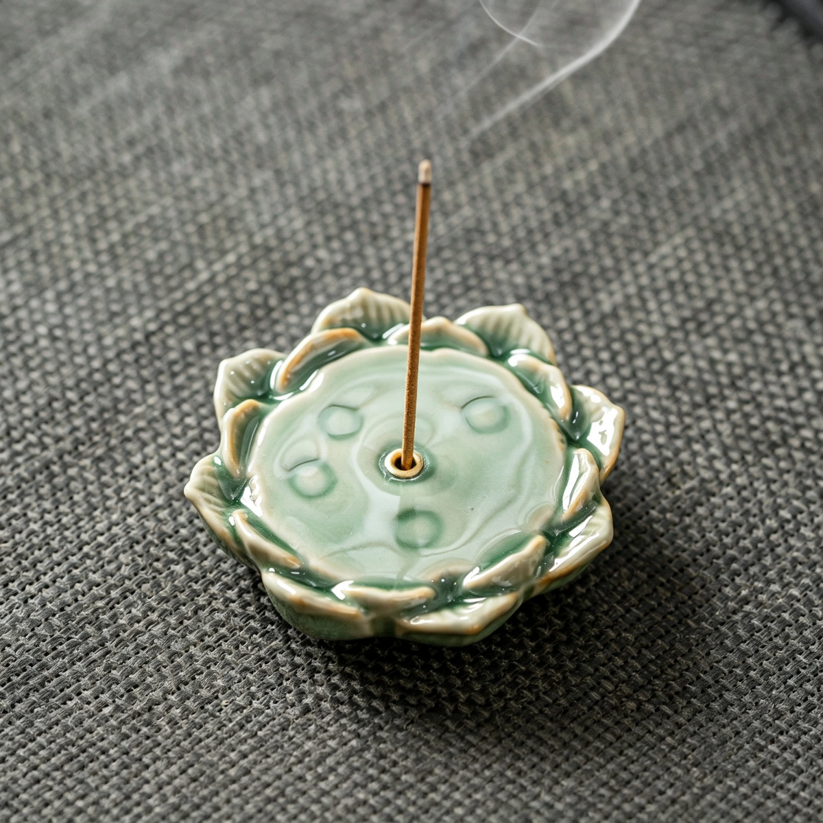 Yue Kiln Lotus Incense Stick Holder