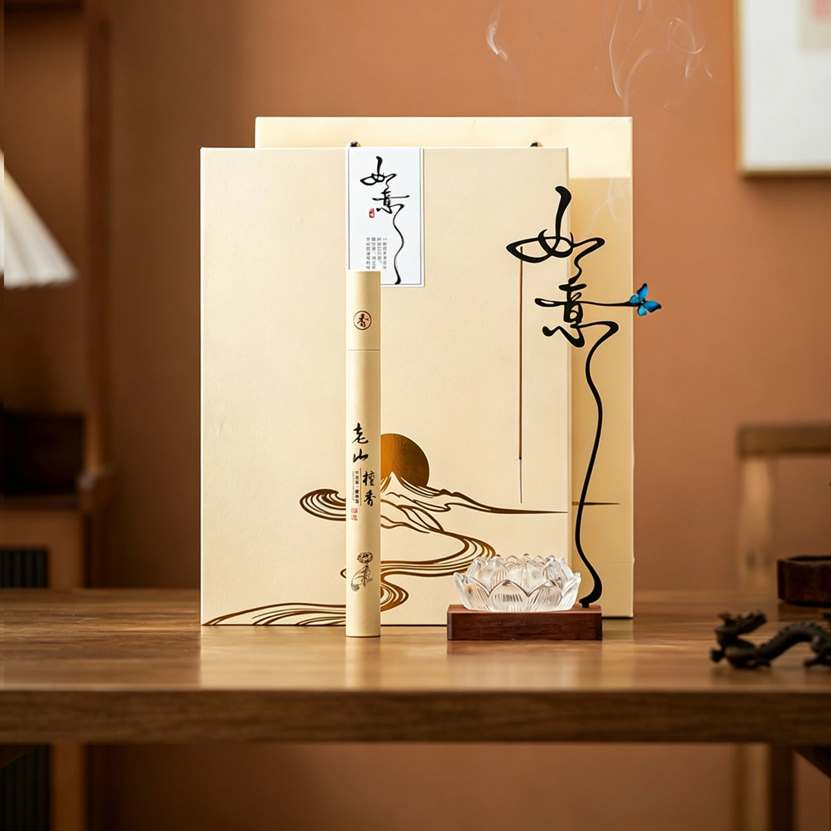 Ruyi Butterfly Incense Holder & Clear‑Glass Lotus Incense Burner Gift Set
