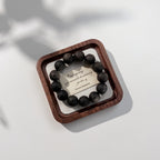 *Lunar Crater* Hand‑Carved Moon Stone Bracelet