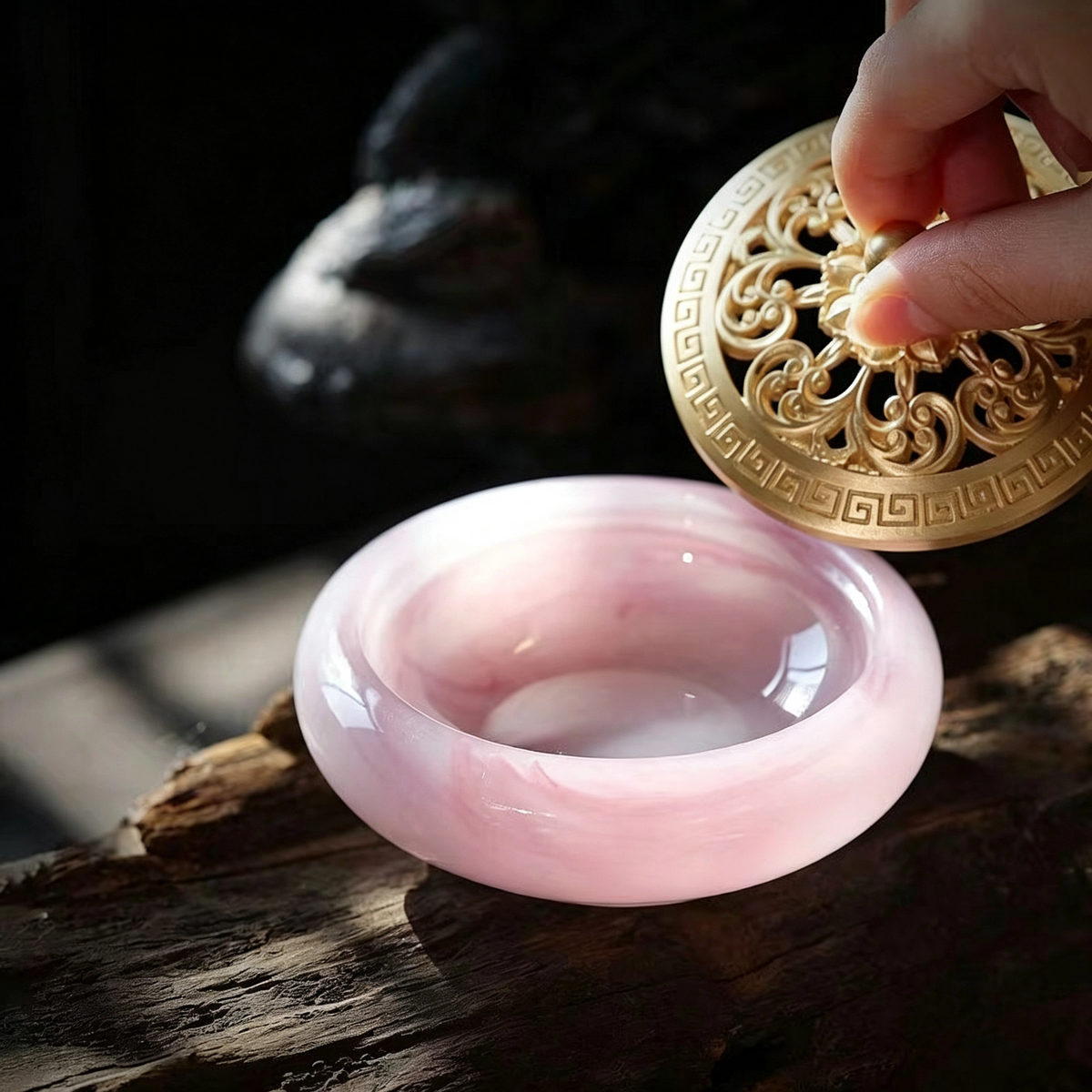 White Natural Jade Incense Burner